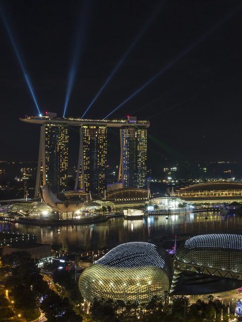 Singapore 4 days itinerary: night view of Marina Bay Sands Skypark