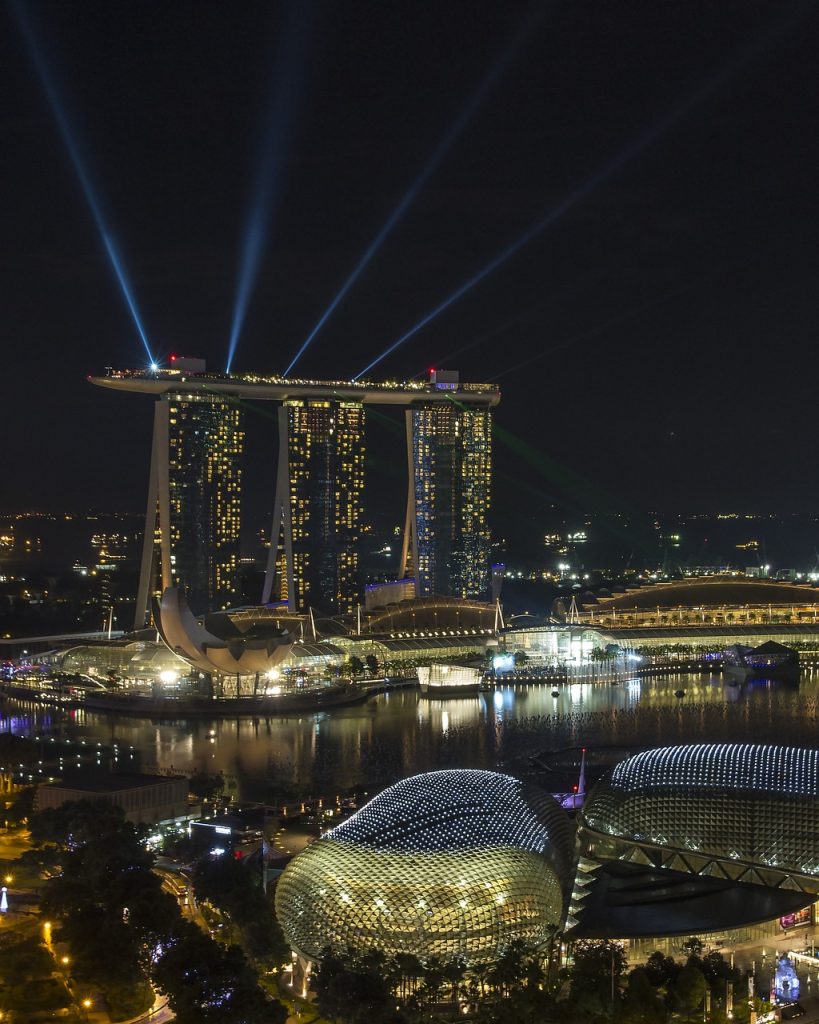 Singapore 4 days itinerary: night view of Marina Bay Sands Skypark