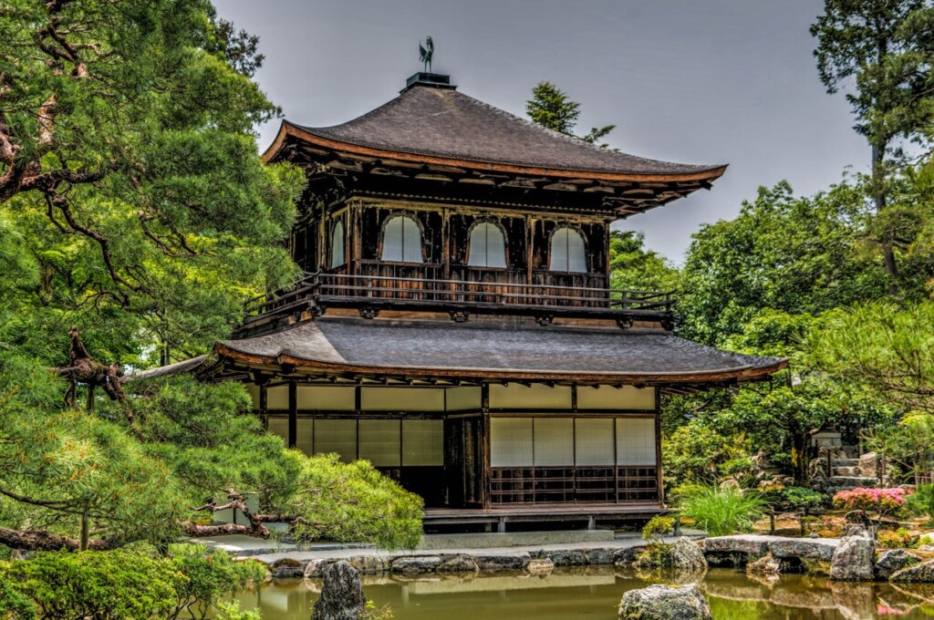 Fun things to do in Kyoto: Visiting Ginkakuji (Silver Pavilion), a serene Zen temple surrounded by lush gardens and tranquil ponds.