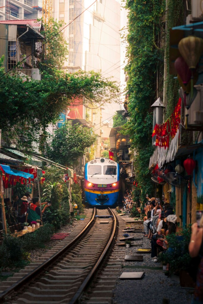 Vietnam travel guide: Hanoi Train Street Cafe with unique space next to the railway tracks