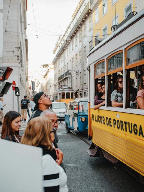 Things to Do in Lisbon: Close-up of Tram 28, Lisbon’s iconic yellow tram