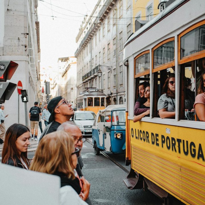 Things to Do in Lisbon: Close-up of Tram 28, Lisbon’s iconic yellow tram